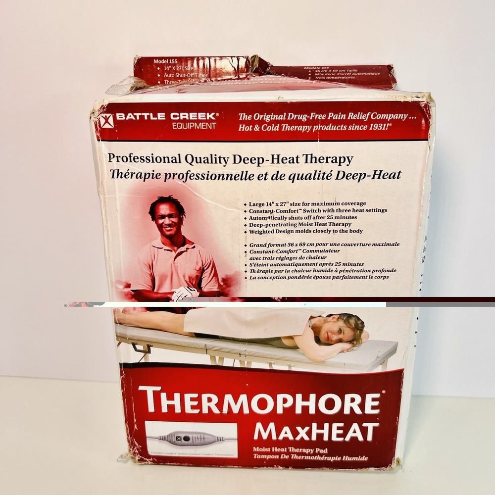 Battle Creek Thermophore MaxHeat Heating Pad 14 x 27 inches | XL Size Model 155 - Picture 5 of 10